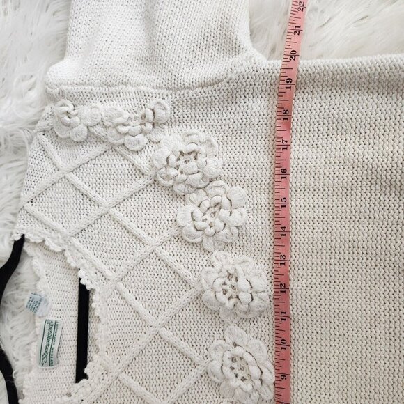 Vintage Shenanigans Women's M Hand Knit Sweater Floral Tunic Grandmacore Cottage - Picture 7 of 14